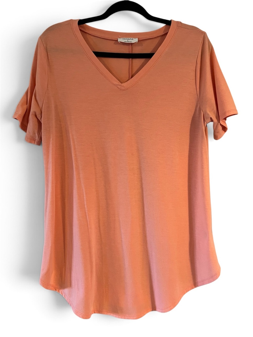 Zenana Outfitters Coral V-Neck Short Sleeve Tee